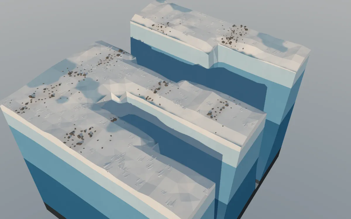 Crevasse Field reverse aerial view