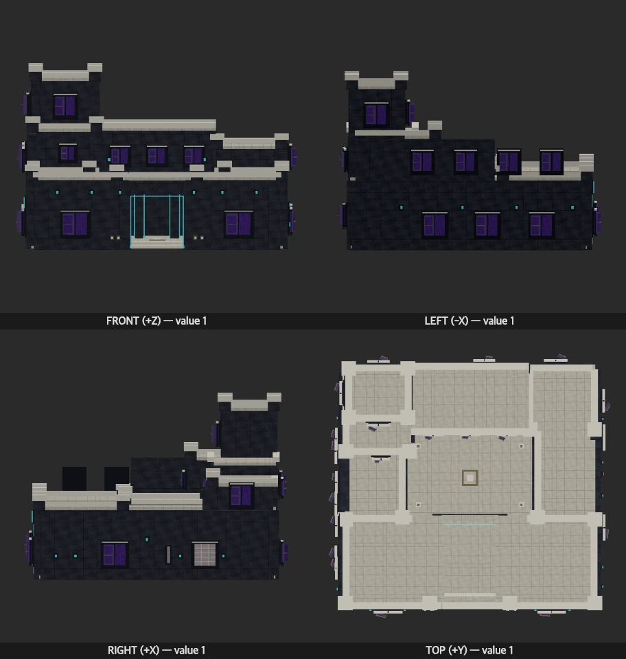 Nested Hearth Court model elevations