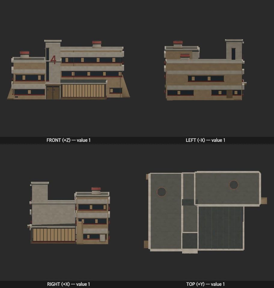 Common Hearth No. 4 model elevations