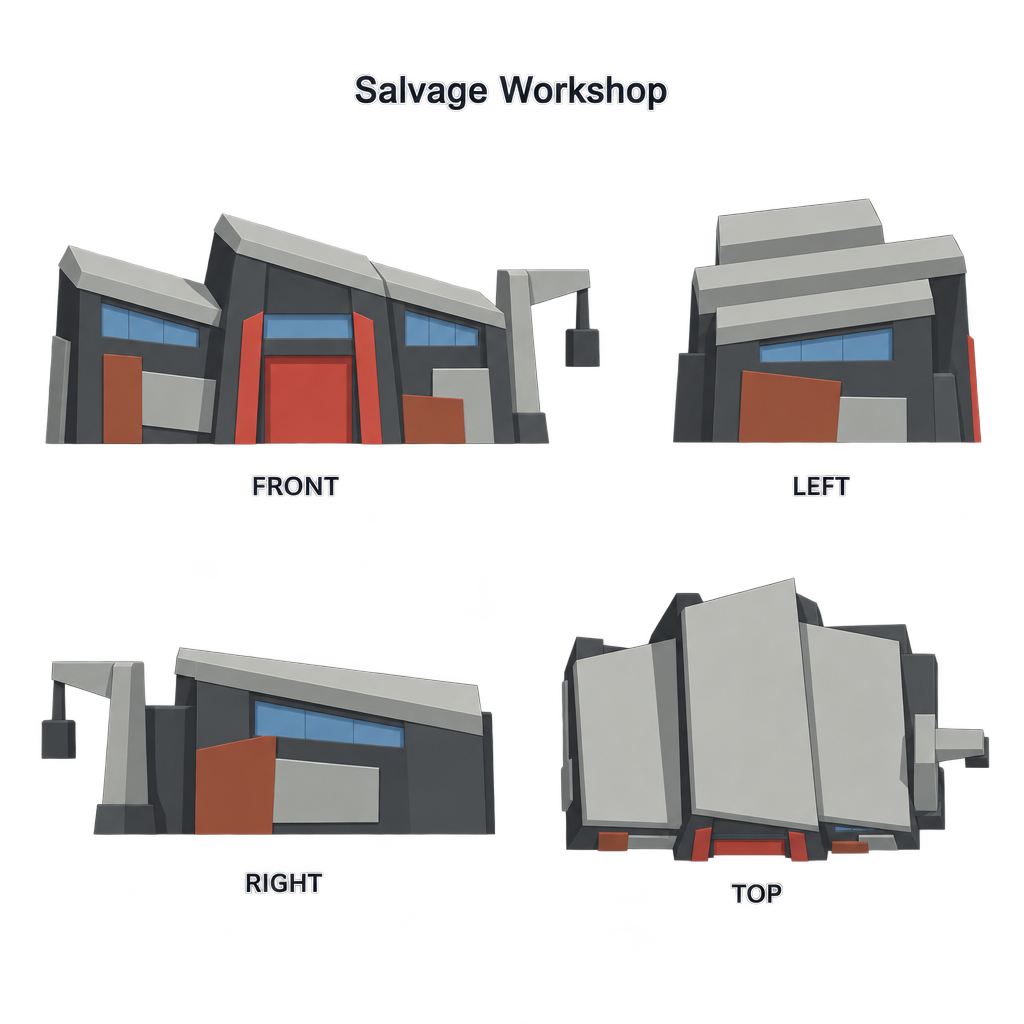Salvage Workshop concept sheet