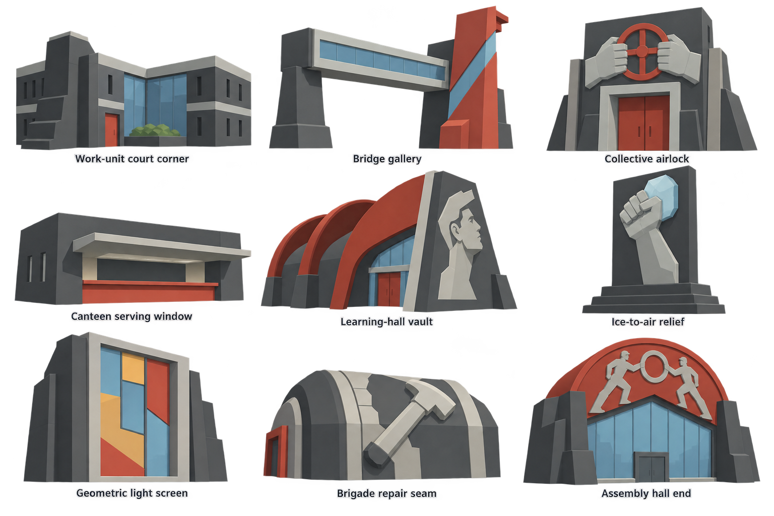 Red Well architecture motifs